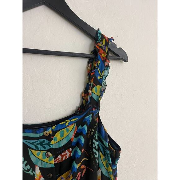 Johnny Was S Maxi Dress Tiered Floral Mirko Sleeveless Flosy Boho Tie Waist - Picture 7 of 10